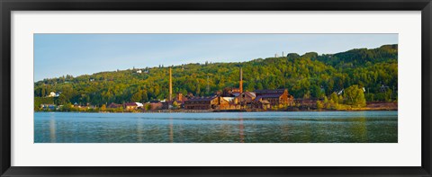 Framed Abandoned copper mine at the waterfront, Keweenaw Waterway, Houghton, Upper Peninsula, Michigan, USA Print