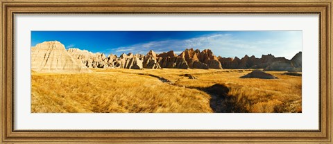 Framed Rock formations on a landscape, Prairie Wind Overlook, Badlands National Park, South Dakota, USA Print