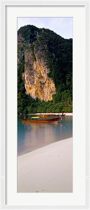 Framed Longtail boat in Ton Sai Bay, Phi Phi Don, Thailand Print