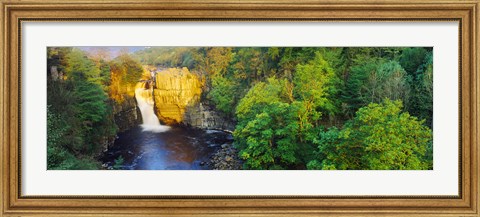 Framed Waterfall in a forest, High Force, River Tees, Teesdale, County Durham, England Print