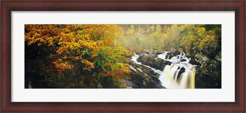 Framed Waterfall in autumn, Rogie Falls, Black Water, Garve, Ross-Shire, Scotland Print