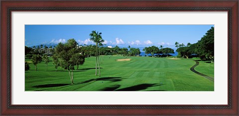 Framed Trees , Kaanapali Golf Course, Maui, Hawaii, USA Print