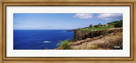 Framed Black Rock, Kaanapali, Maui, Hawaii Print