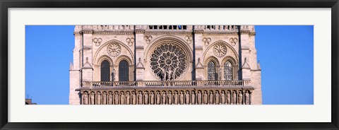 Framed Architectural detail of a cathedral, Notre Dame de Paris, Paris, Ile-de-France, France Print