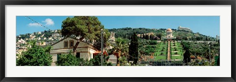 Framed Baha&#39;i Temple on Mt Carmel, Haifa, Israel Print