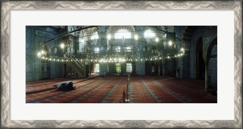 Framed Interiors of a mosque, Rustem Pasha mosque, Istanbul, Turkey Print