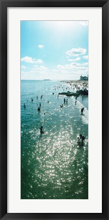 Framed Tourists enjoying on the beach at Coney Island, Brooklyn, New York City, New York State, USA Print