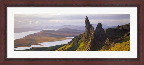 Framed Old Man of Storr Mountains, Isle of Skye, Inner Hebrides, Highland Region, Scotland Print