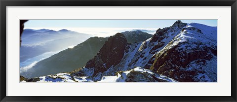 Framed Snowcapped mountain range, The Cobbler (Ben Arthur), Arrochar, Argyll And Bute, Scotland Print