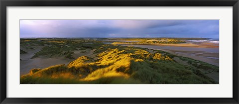 Framed Sand dunes on the beach, Newburgh, River Ythan, Aberdeenshire, Scotland Print