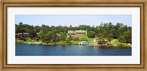 Framed Buildings along Lake George, New York State, USA Print