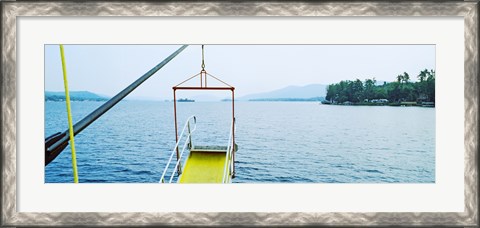 Framed Lake George viewed from a steamboat, New York State, USA Print