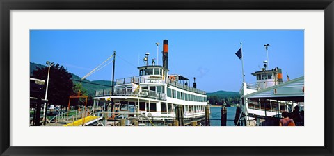 Framed Minne Ha Ha Steamboat at dock, Lake George, New York State, USA Print