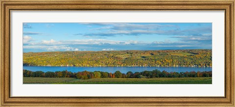 Framed Lake surrounded by hills, Keuka Lake, Finger Lakes, New York State, USA Print