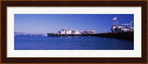 Framed Harbor and Stearns Wharf, Santa Barbara, California Print
