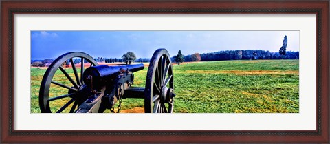 Framed Cannon at Manassas National Battlefield Park, Manassas, Prince William County, Virginia, USA Print