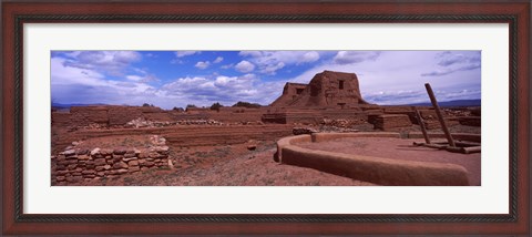 Framed Pecos Pueblo mission church ruins, Pecos National Historical Park, New Mexico, USA Print