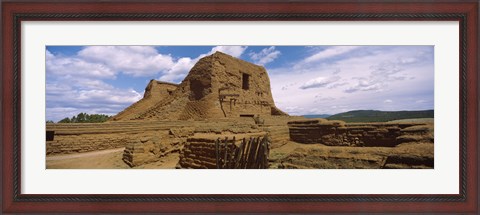 Framed Close up of church ruins, Pecos National Historical Park, New Mexico, USA Print