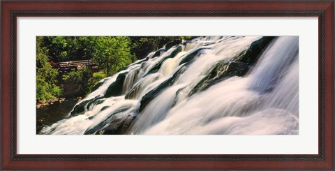 Framed Waterfall in a forest, Bond Falls, Upper Peninsula, Michigan, USA Print
