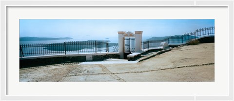 Framed Gate and fence, Santorini, Greece Print