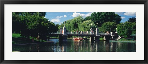 Framed Swan boat in the pond at Boston Public Garden, Boston, Massachusetts, USA Print