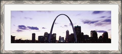 Framed Gateway Arch with city skyline, St. Louis, Missouri Print