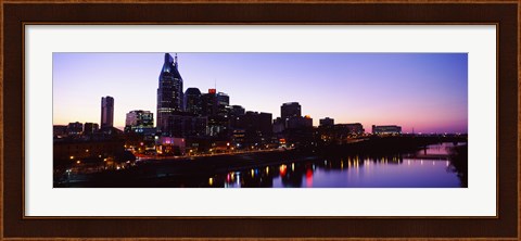 Framed Skylines at dusk along Cumberland River, Nashville, Tennessee, USA 2013 Print