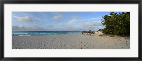 Framed Sunshades on the beach, Varadero, Matanzas Province, Cuba Print