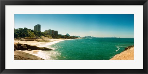 Framed Copacabana Beach with buildings in the background, Rio de Janeiro, Brazil Print