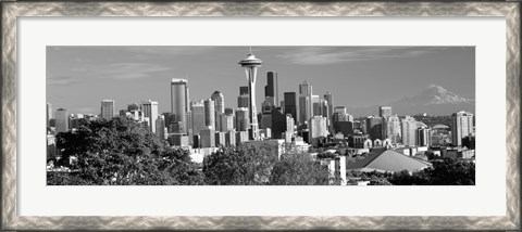 Framed View of city in black and white, Seattle, King County, Washington State, USA 2010 Print