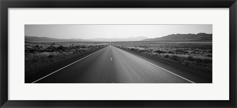 Framed Desert Road, Nevada (black and white) Print