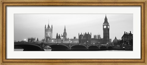 Framed Houses of Parliament, Westminster Bridge and Big Ben, London, England Print