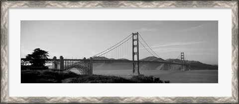 Framed Golden Gate Bridge in Black and White Print