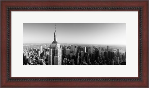 Framed Empire State Building, Manhattan, New York City (black &amp; white) Print