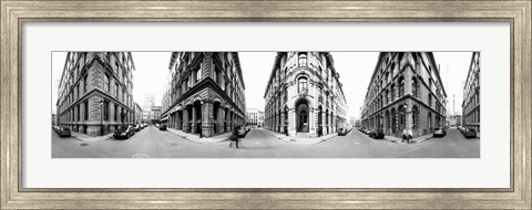 Framed 360 degree view of a city, Montreal, Quebec, Canada Print