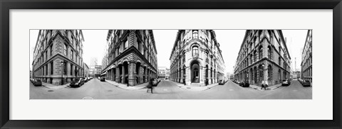 Framed 360 degree view of a city, Montreal, Quebec, Canada Print