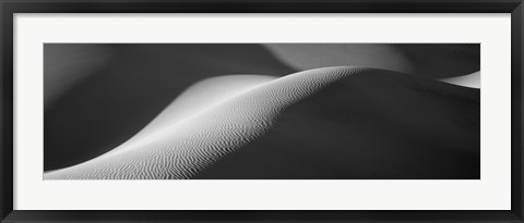 Framed Sand Dunes at Stovepipe Wells, Death Valley, California (black &amp; white) Print