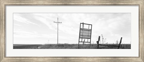 Framed Signboard in the field, Manhattan, Kansas, USA Print