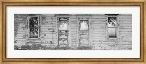 Framed Facade of a Farmhouse, Livingston County, Illinois (black &amp; white) Print