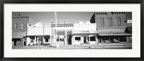 Framed Store Fronts, Main Street, Small Town, Chatsworth, Illinois (black and white) Print