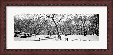 Framed Central Park in Snow Print