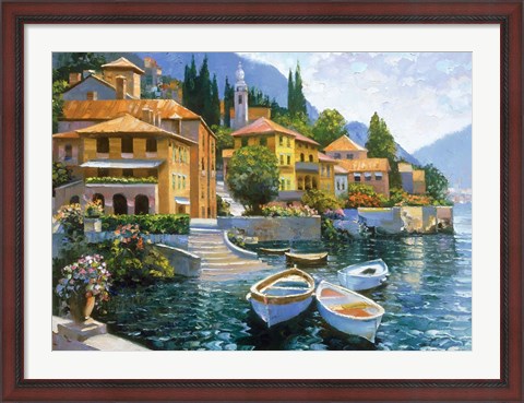 Framed Lake Como Landing Print