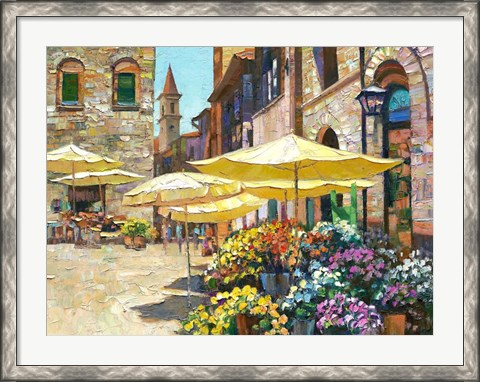 Framed Siena Flower Market Print