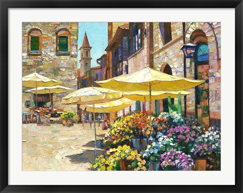 Framed Siena Flower Market Print