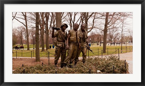 Framed Three Soldiers bronze statues at The Mall, Washington DC, USA Print