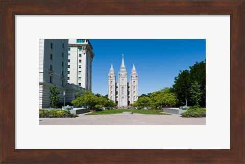 Framed Facade of a church, Mormon Temple, Temple Square, Salt Lake City, Utah Print