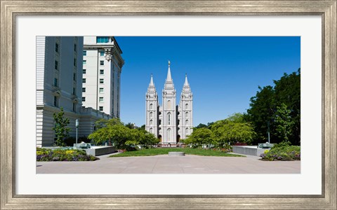 Framed Facade of a church, Mormon Temple, Temple Square, Salt Lake City, Utah Print