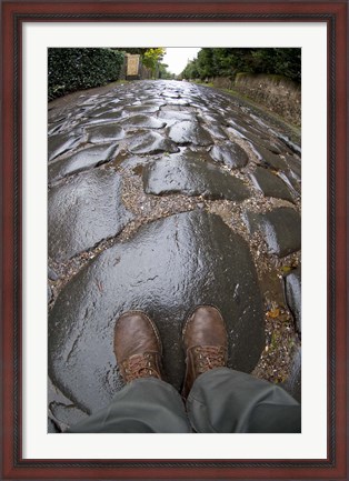 Framed Cobblestones of the Appian Way, Rome, Lazio, Italy Print