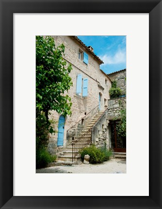 Framed Staircase of an old house, Lacoste, Vaucluse, Provence-Alpes-Cote d&#39;Azur, France Print