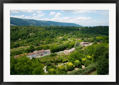 Framed Aerial view of a plant nursery, Menerbes, Vaucluse, Provence-Alpes-Cote d&#39;Azur, France Print